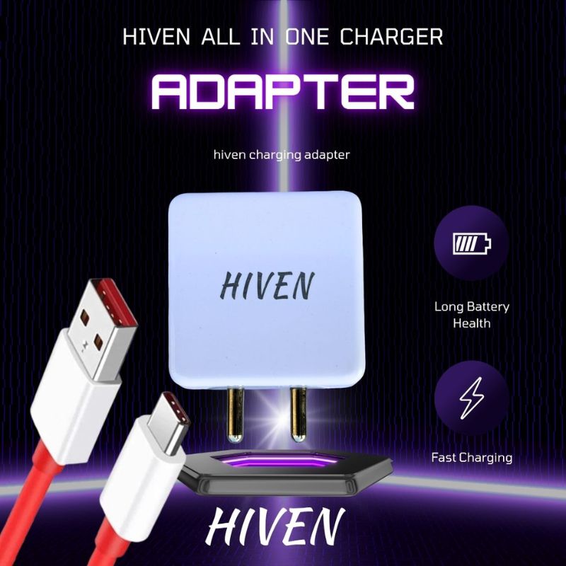 HIVEN SuperVooc 80W Fast Charing Adaptor & Cable Combo - Image 2
