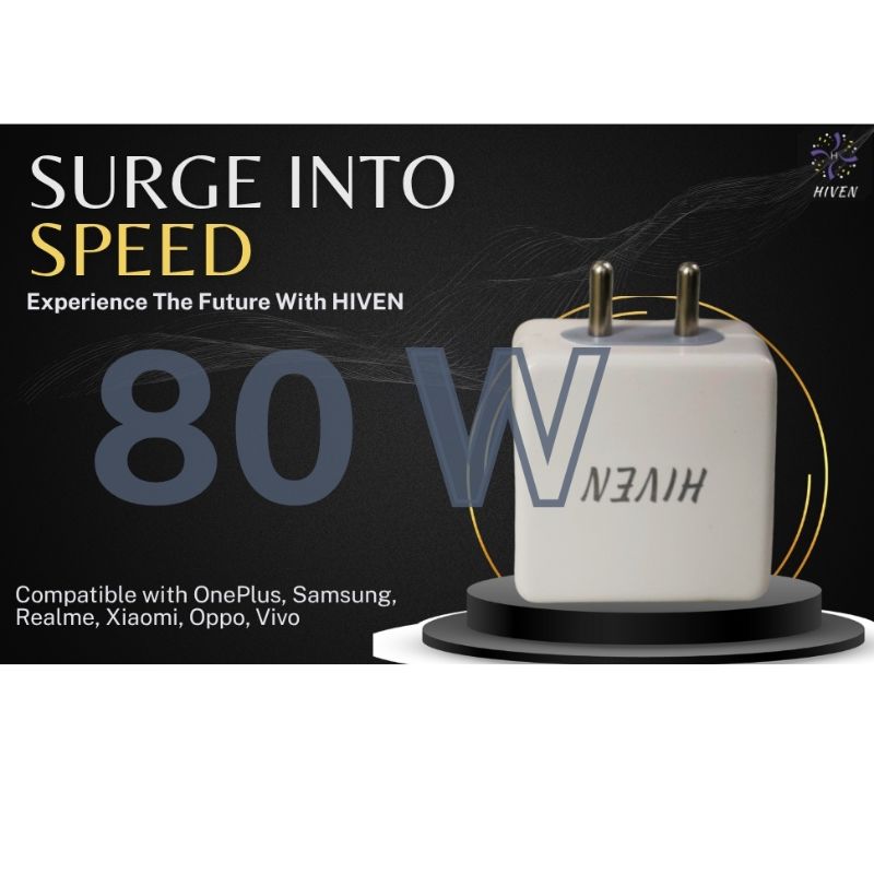 HIVEN SuperVooc 80W Fast Charing Adaptor & Cable Combo - Image 7