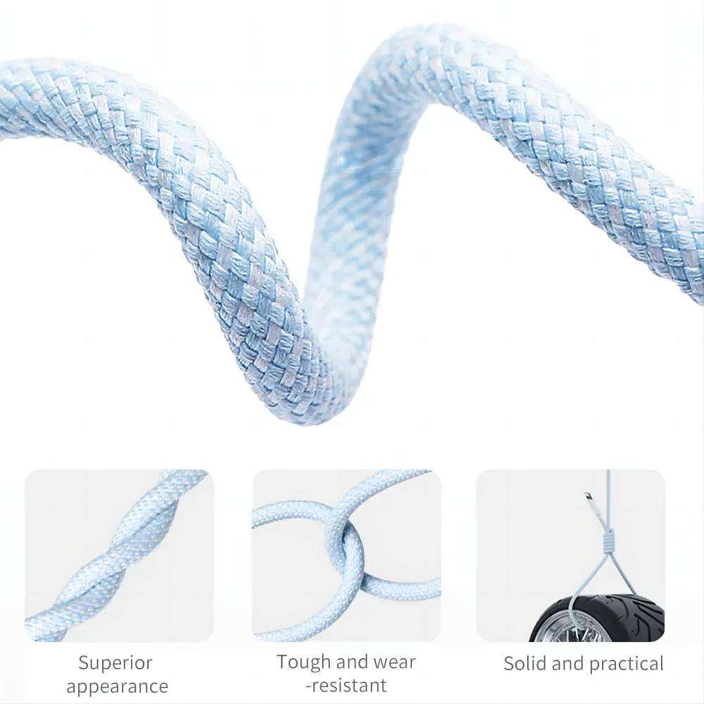 HIVEN Type C to C Fast Charging Cable | 6.5A 65W Power Delivery & SuperVOOC Data Sync (1m Copper Core,Light Blue) - Image 3